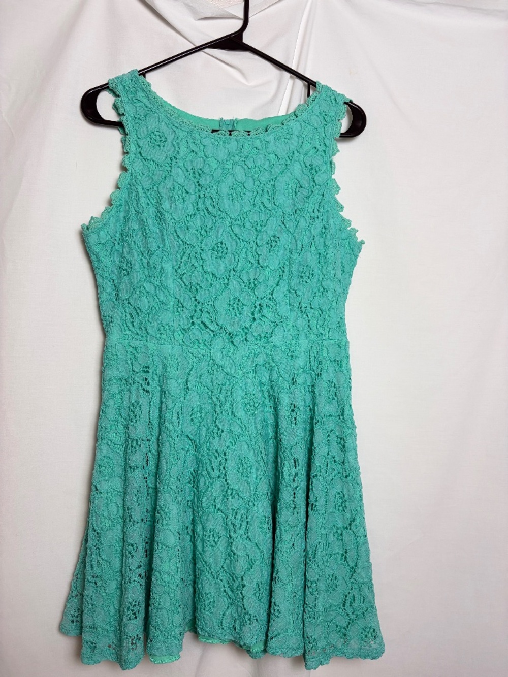 City Studio Green Lace Sleeveless Dress Junior 13